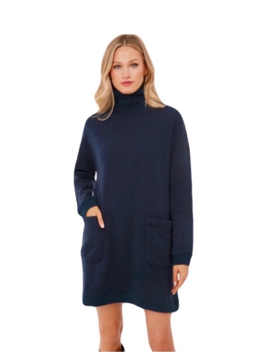 Pomander Place Navy Ribbed Knit Top